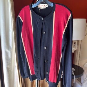 Marni Red and Black Cardigan